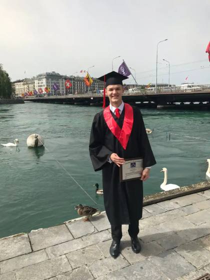SMBS graduate with diploma